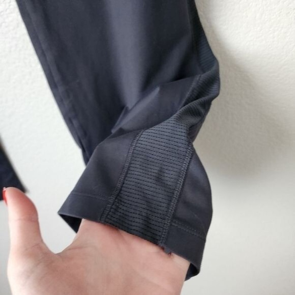 VICTORIAS SECRET VSX Y2K Grey Stretch Flare Pants Logo Booty Pull On M - Picture 5 of 8